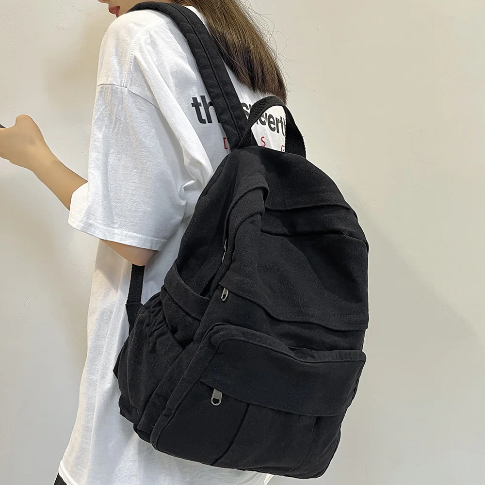 Fabric School Bag Canvas Laptop Bag - Image 2