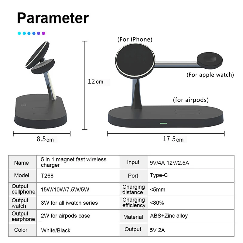 3 in 1 Wireless Charger Stand Fast Charging Station for Apple - Image 5