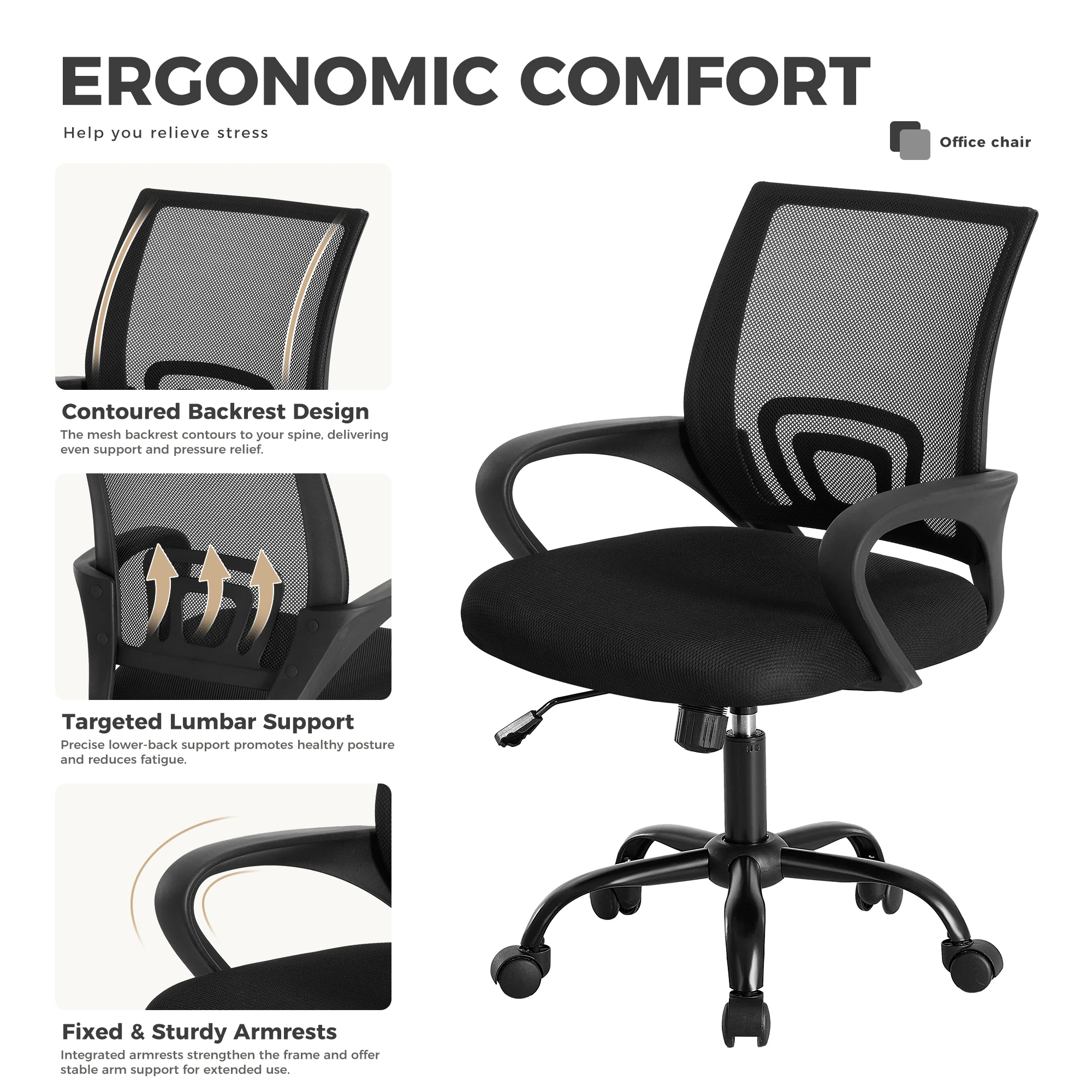 JHK Ergonomic Office Desk Gaming Chair - Image 3