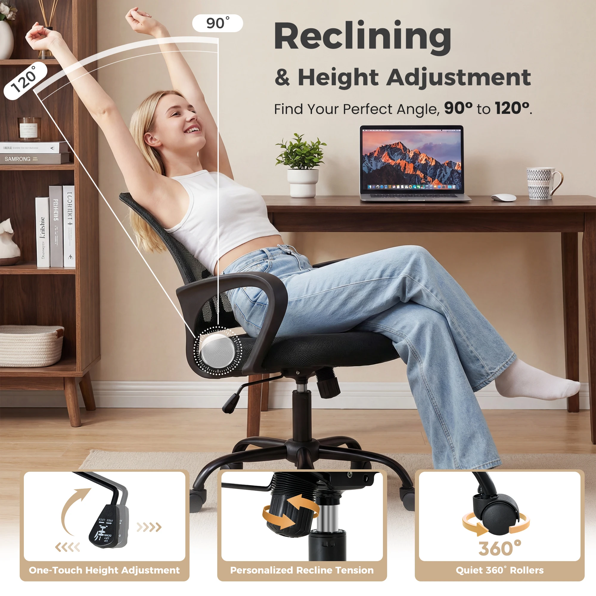 JHK Ergonomic Office Desk Gaming Chair - Image 5