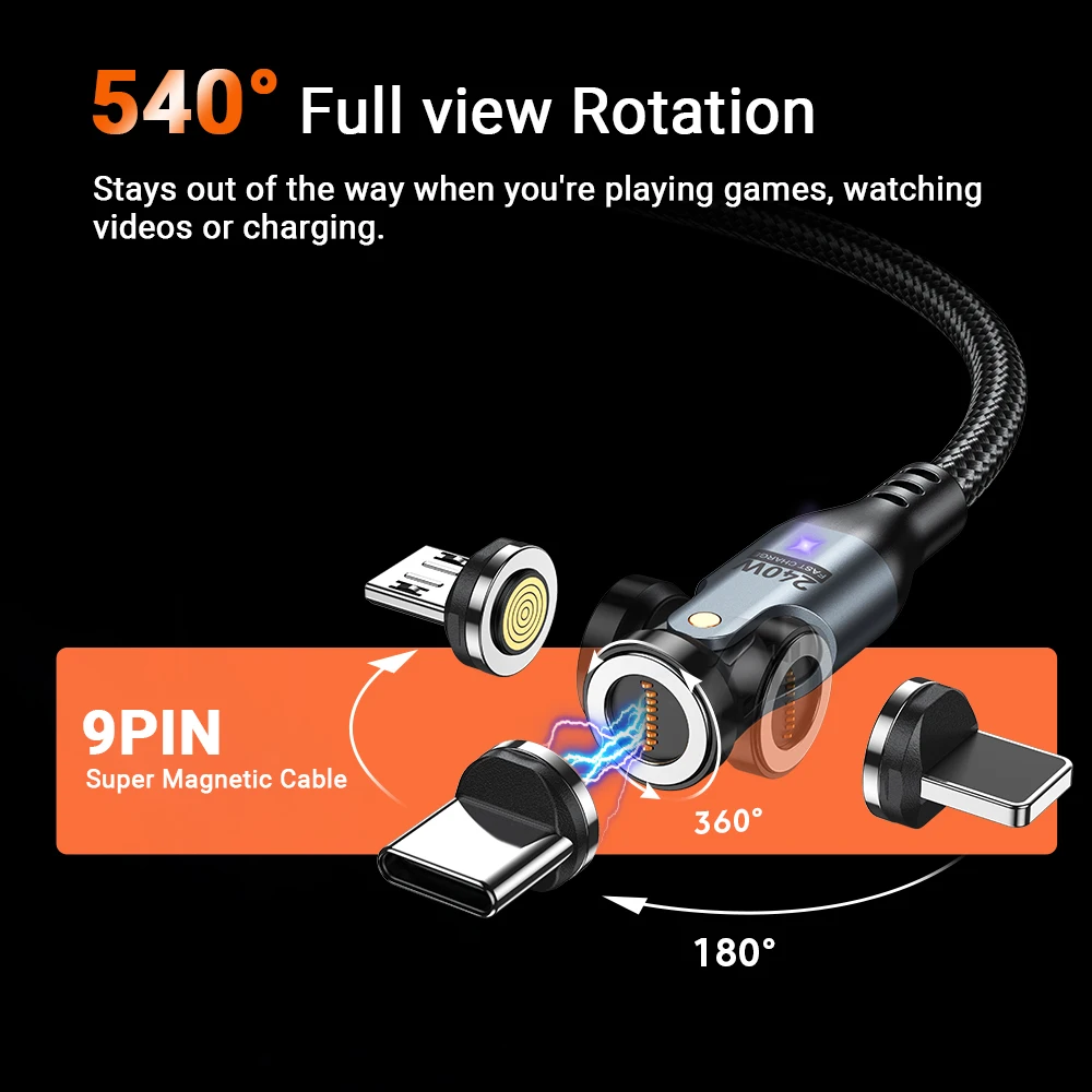 AUFU 240W Magnetic USB Type C To USB C Cable - Image 6