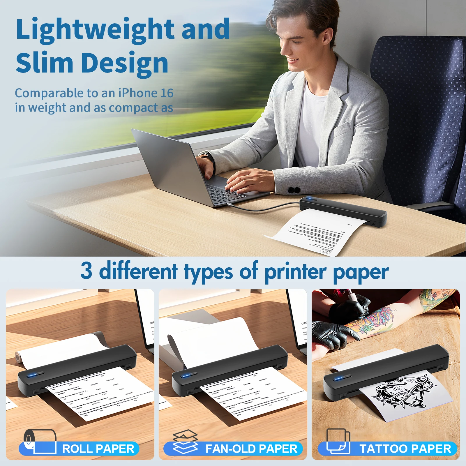 Portable A4 Thermal Bluetooth Wireless Printer - Image 5
