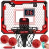 JOYFY Mini Indoor Basketball Hoop Light Up Over The Door Basket Ball Hoop for Kids Toys Birthday Gifts with Scoreboard & 4 Balls - Thumbnail Image 7