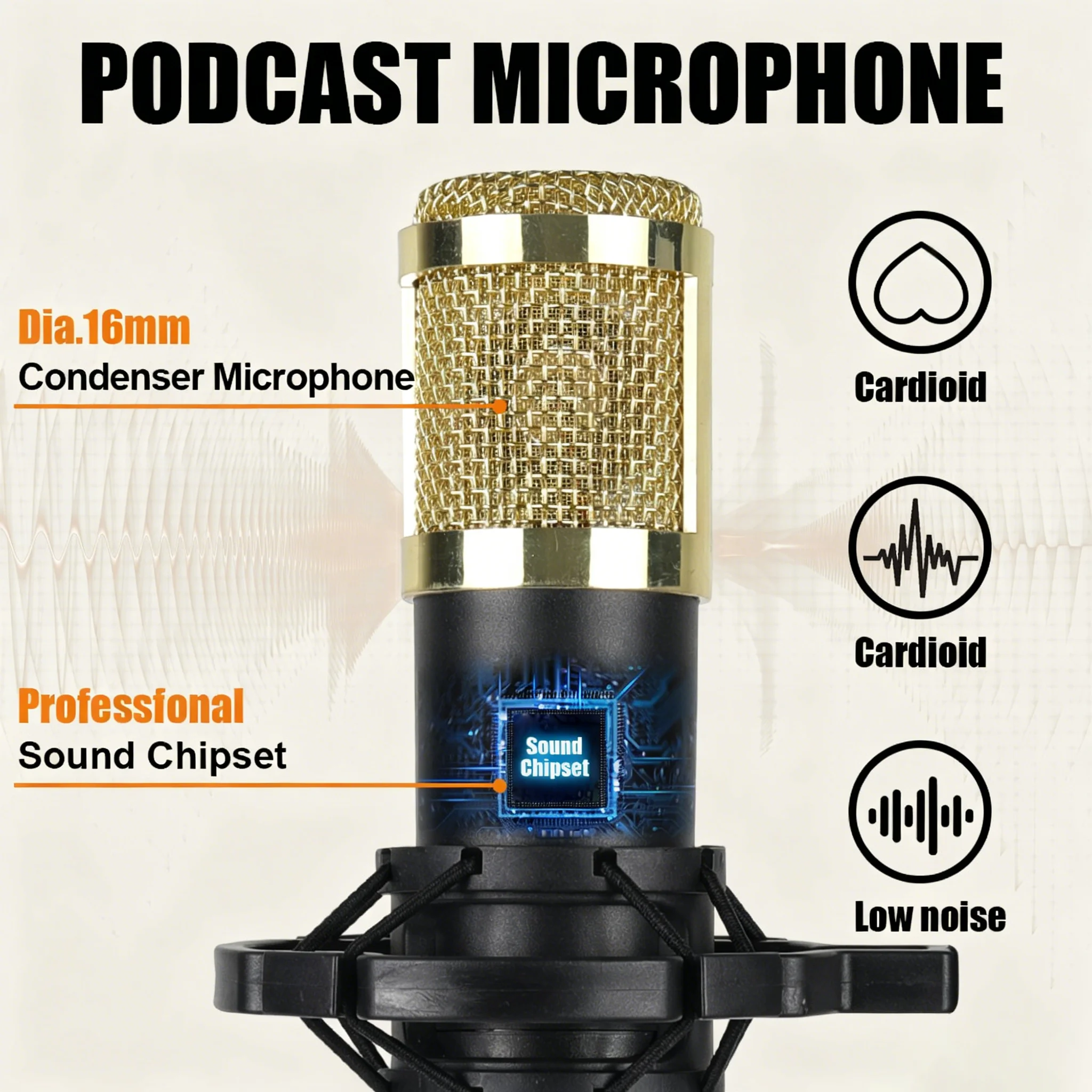 Podcast Equipment Bundle, BM800 Podcast Usb Rechargeable - Image 2