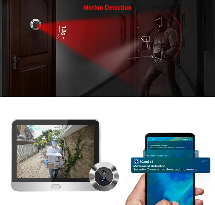 3MP ICam365 Wireless House WiFi Door Camera - Image 5