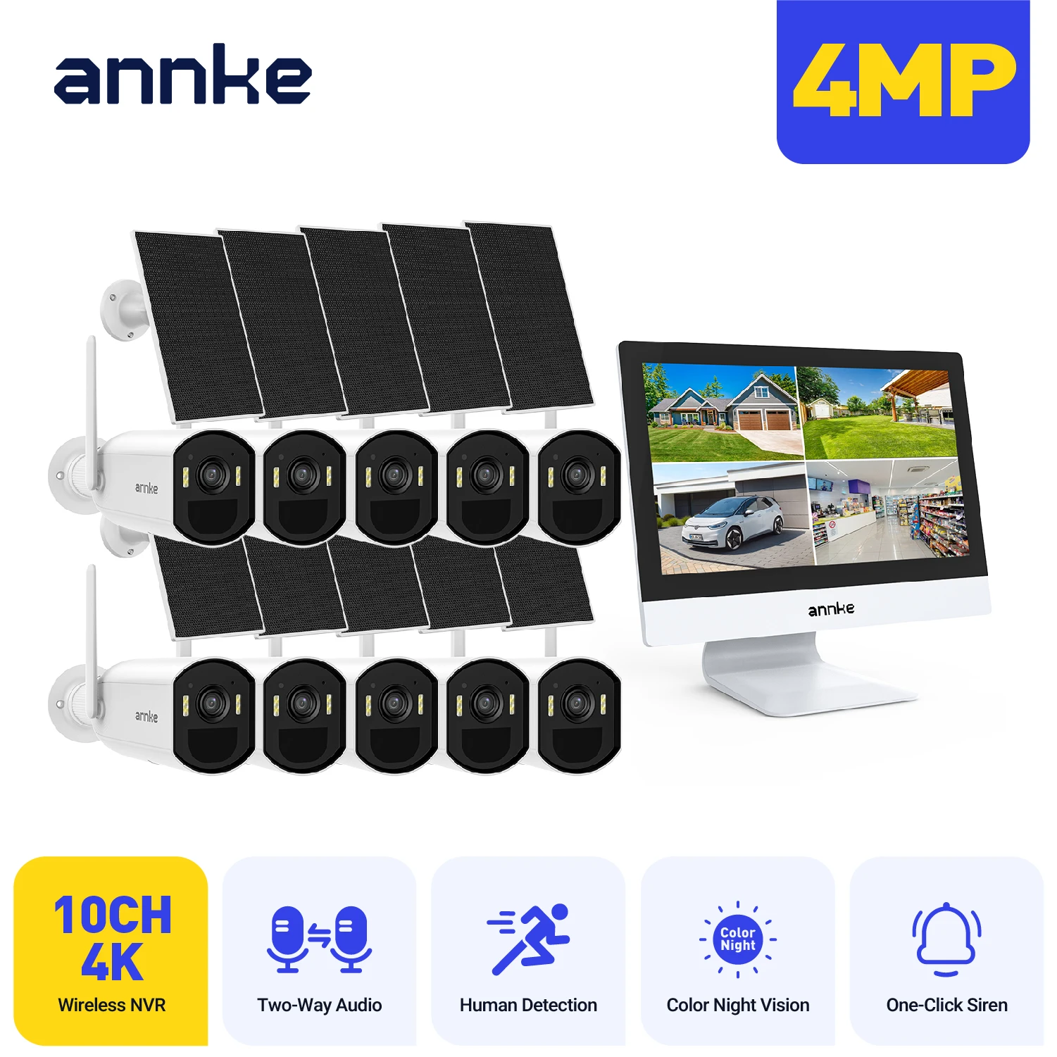 ANNKE 4MP Wireless Solar Wire-Free Security Camera System - Image 8